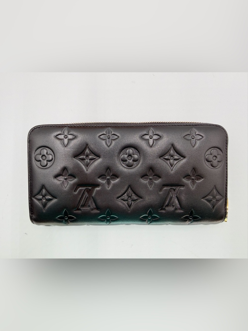 LV Black Coussin Monogram Empreinte Zippy Wallet W/Box Dust Bag and Entrupy COA - Picture 3 of 16